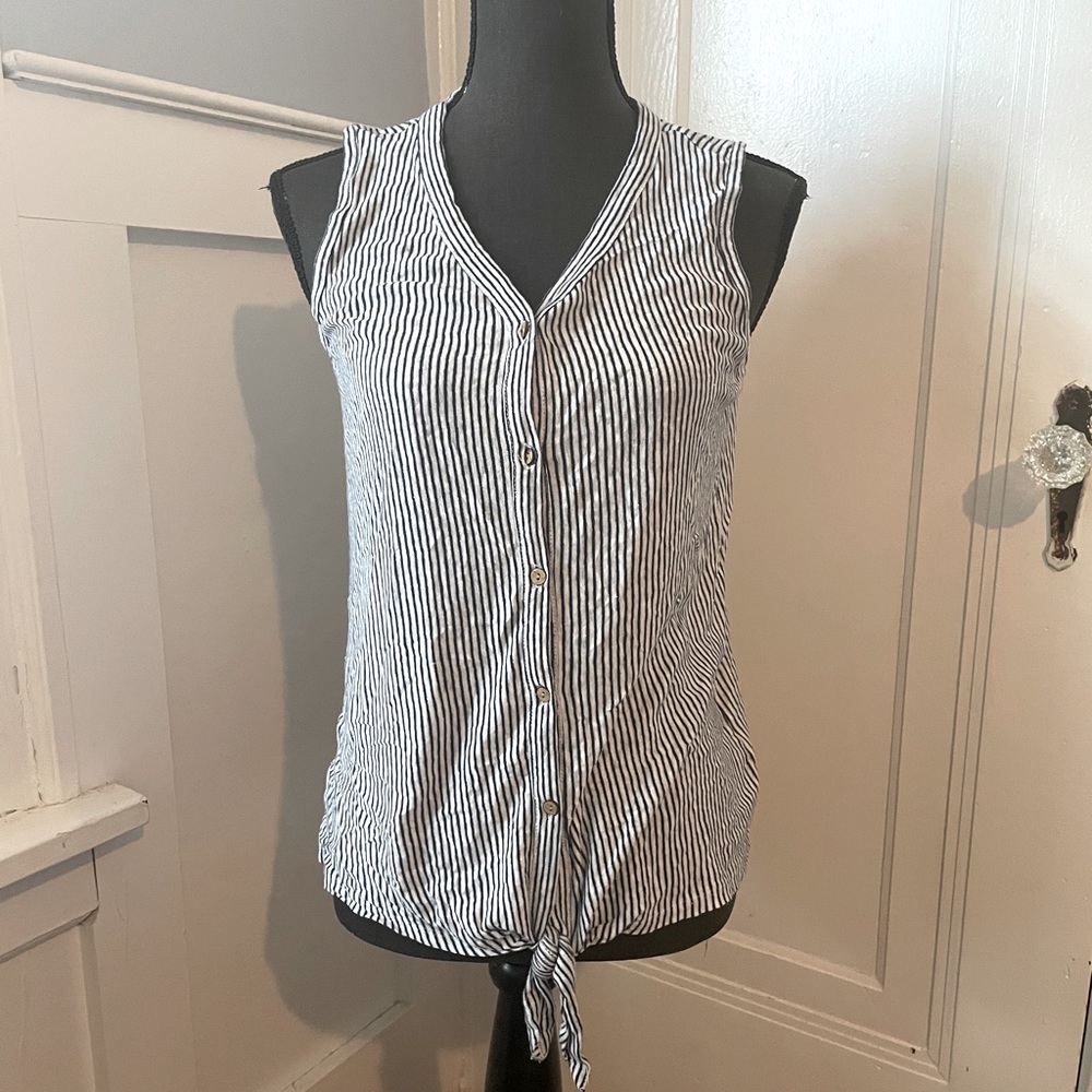 Rachel Zoe | Linen Striped Tank Top